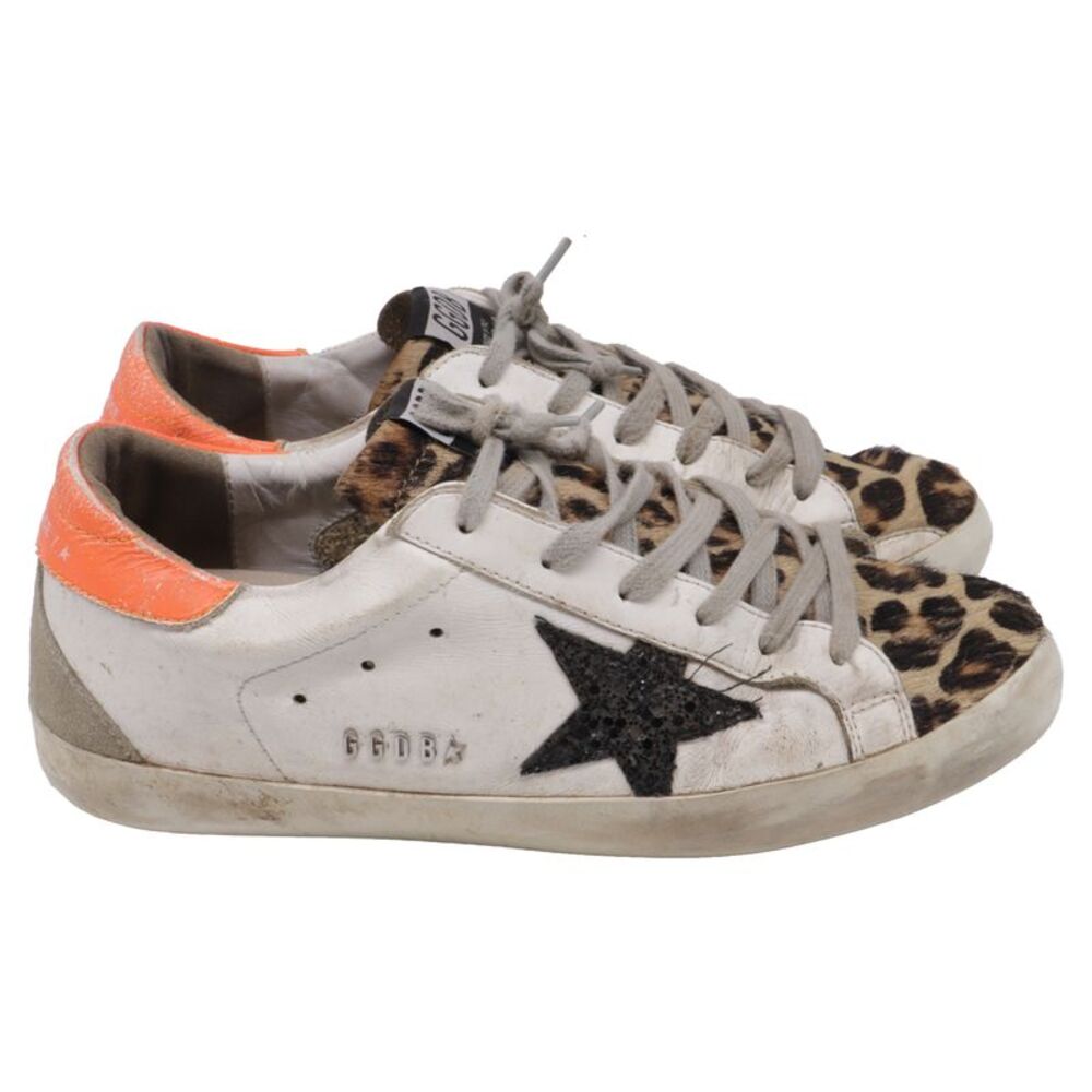 Golden Goose Leopard Design in White Leather